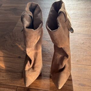 Calvin Klein Brown Suede Ankle Booties